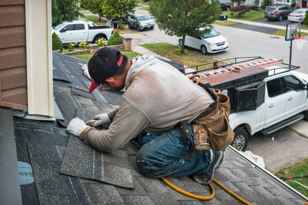Professional Storm Damage Roof Repair technician working in Martinsville, NJ